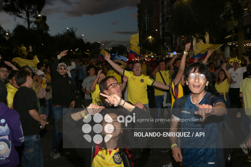 FESTEJOS HINCHAS SELECCION QUITO